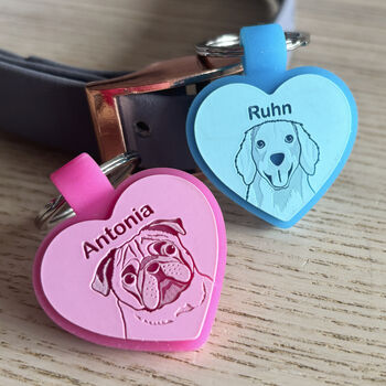 Heart Pastel Silicone Silent Dog ID Tag Personalised, 6 of 12