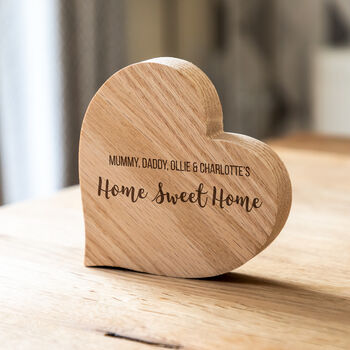 Personalised Home Sweet Home Oak Heart Gift, 4 of 5