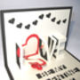 Love Heart Personalised Pop Up Valentine's Card, thumbnail 3 of 5