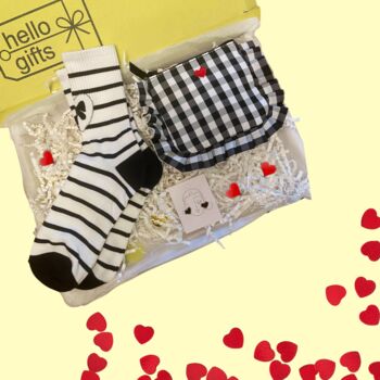 Bows And Hearts Purse And Socks Letterbox Gift, 2 of 8
