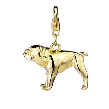 English Bulldog Gold Plated Sterling Silver Charm, 2 of 6