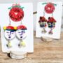 Festive Painted Father Christmas Earrings With Stand, thumbnail 12 of 12