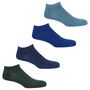 Four Pack Essential Men's Trainer Socks Azure, thumbnail 1 of 3