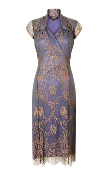 Lace Dress With Sweetheart Neckline In Bronze Lace, 2 of 3