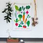 Tea Towel Vegetable Illustrations 100% Cotton, thumbnail 1 of 6
