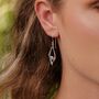 Sterling Silver Blue Opal Delicate Drop Earrings, thumbnail 2 of 8