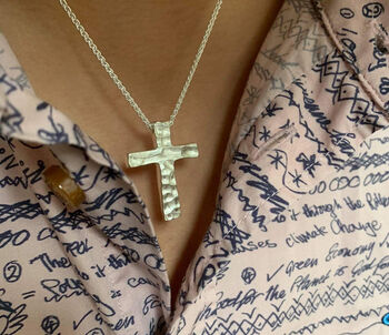 Dune Cross Silver Necklace, 6 of 7