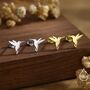 Hummingbird Stud Earrings In Sterling Silver, thumbnail 9 of 10