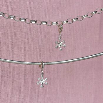 Sterling Silver Snowflake Charm, 2 of 7