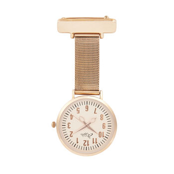 Rose Gold And Blue Scissor Hand Mesh Fob Watch, 6 of 6