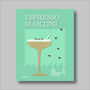 Espresso Martini Cocktail Print Four Colour Options, thumbnail 4 of 8