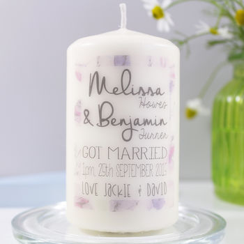 Personalised 'Got Married' Wedding Candle, 3 of 7