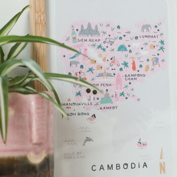 Cambodia Illustrated Map, 3 of 5