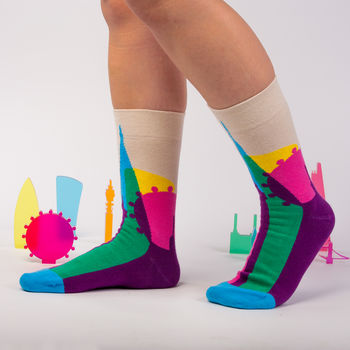 Cotton Socks By Yoni Alter With London Skyline, 6 of 7