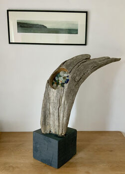 Driftwood And Seaglass Sculpture #Four, 2 of 4
