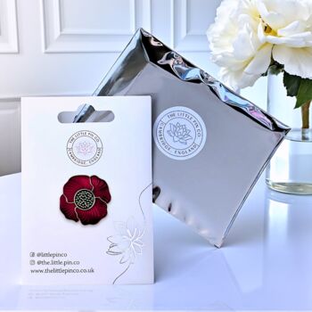 Red Remembrance Poppy Flower Lapel Pin, 2 of 8