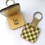 Personalised Olive Checkered Print Mirror Keyring, thumbnail 1 of 6