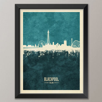 Blackpool Skyline Print And Box Canvas, 3 of 6
