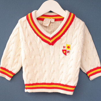 Clubhouse Personalised Baby And Children’s Cricket Jumper, 4 of 12