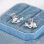 Snail Stud Earrings In Sterling Silver, thumbnail 1 of 11