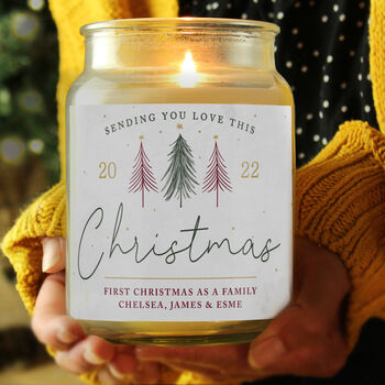 Personalised Sending You Love Christmas Jar Candle, 2 of 5