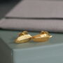 Feather Stud Earrings Gold Plated, thumbnail 2 of 4