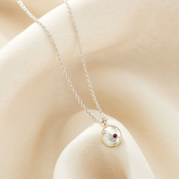9ct Gold Molten Orb Birthstone Necklace, 3 of 8