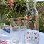 Hand Painted Strawberry Ribbed Highball Glasses Pair, thumbnail 6 of 7