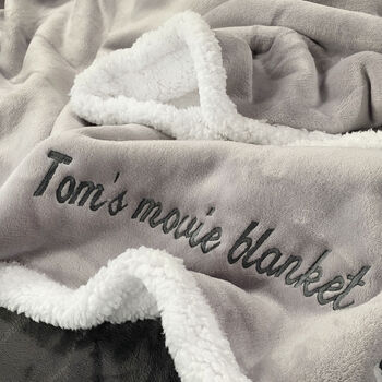 Personalised Grey And White Super Soft Blanket, 2 of 12