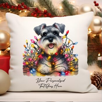 Personalised Schnauzer In Christmas Lights, 5 of 12
