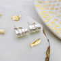 Personalised Silver Skinny Scroll Earrings, thumbnail 7 of 8