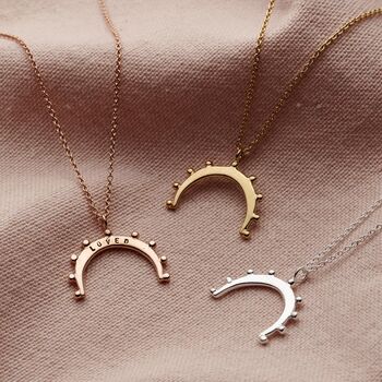 Personalised Crown Crescent Horn Necklace, 2 of 10