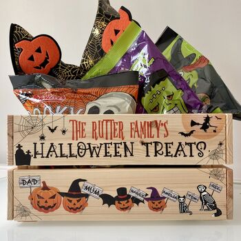 Personalised Pumpkin Family Halloween Crate Box, 3 of 6
