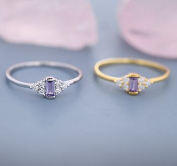 Vintage Inspired Lilac Purple Cz Ring, 7 of 12