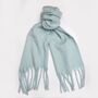 Heavyweight Baby Blue Tassel Scarf, thumbnail 1 of 4