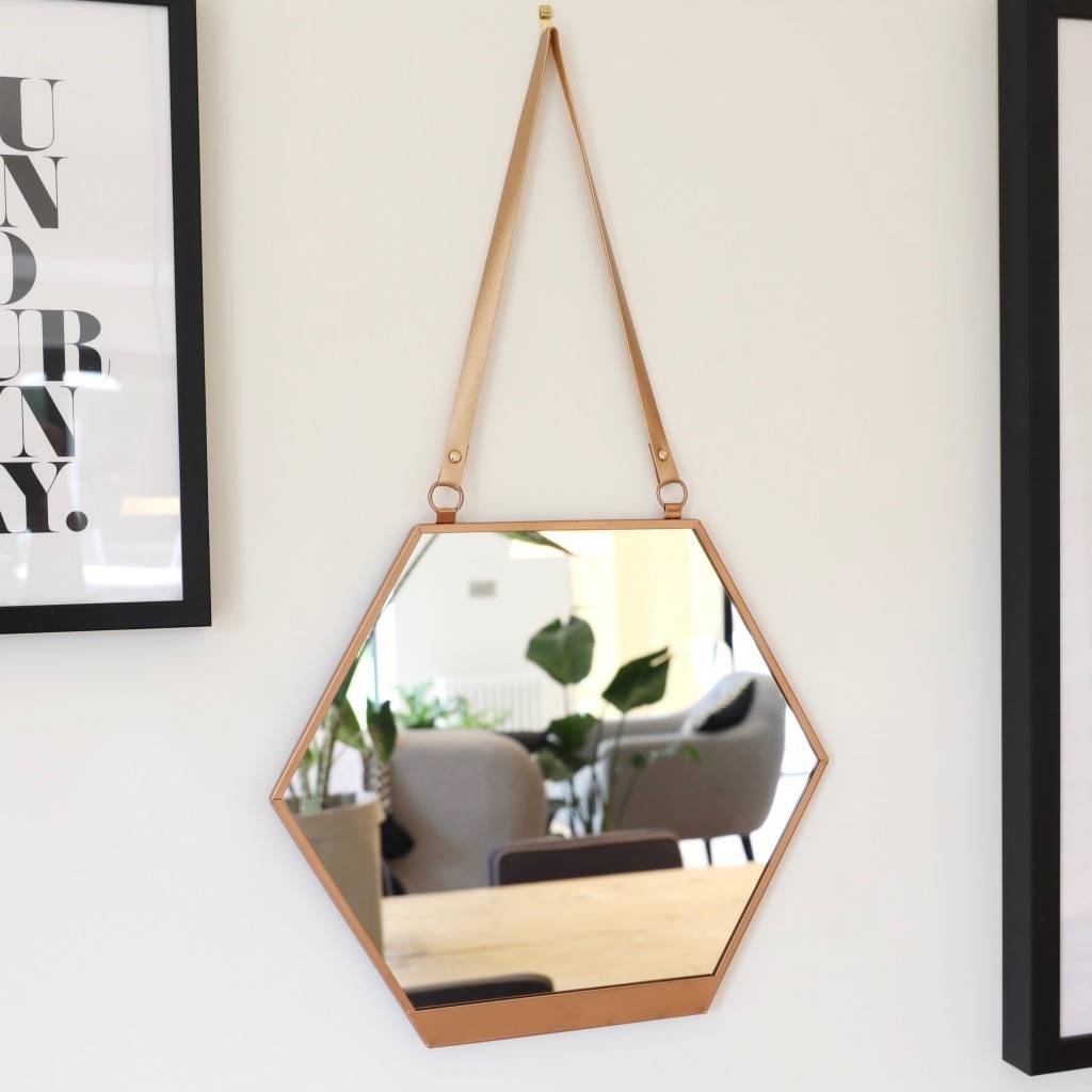 Copper Hexagonal Mirror By Lisa Angel | notonthehighstreet.com