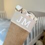 Monogrammed Jute And Cotton Christmas Stocking, thumbnail 2 of 2