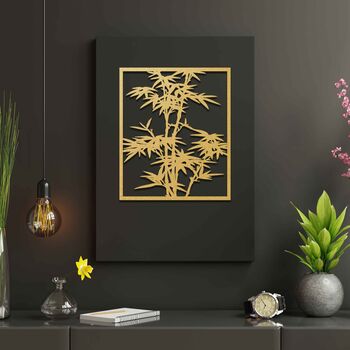 Bamboo Tree Wooden Wall Art Large Home Decor, 4 of 9