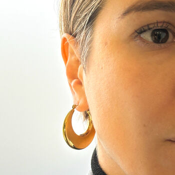 Large Hoop Earrings 18k Lightweight Statement Jewellery, 2 of 6