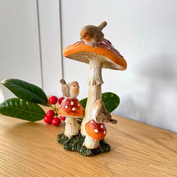Toadstools With Robins Decoration, 4 of 6