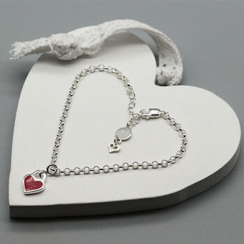 Personalised Sterling Silver Heart Charm Bracelet, 2 of 10