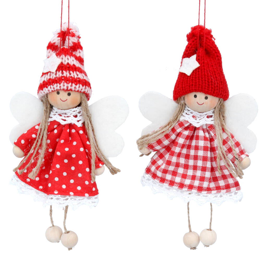 Set Of Two Nordic Fairy Hanging Decorations By The Christmas Home ...