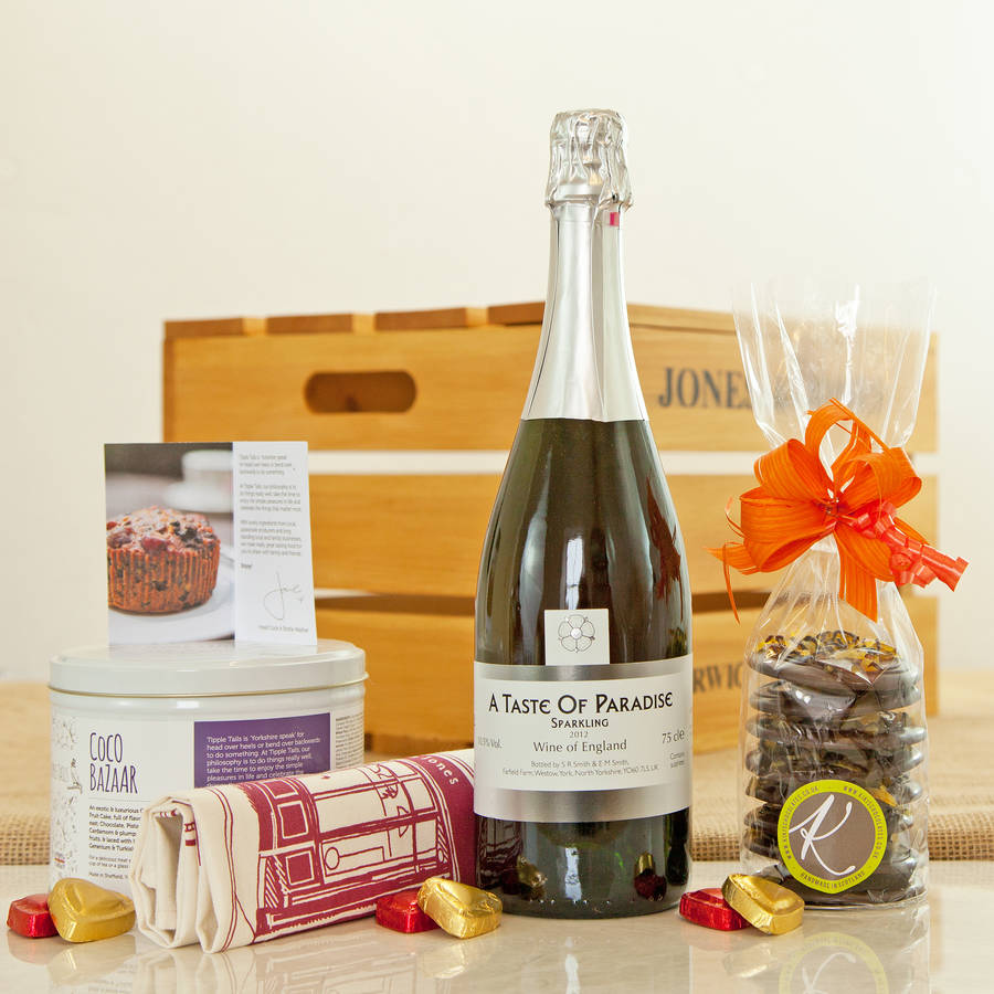Taste Of Paradise Sparkling Wine And Chocolate Hamper By Jones and