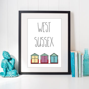 East Or West Sussex Beach Hut Art Print, 2 of 2