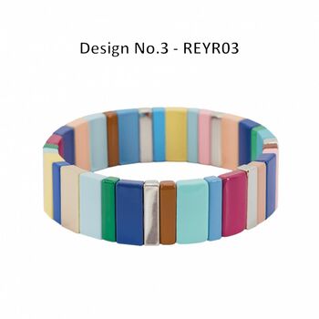 Stripe Festival Friendship Bracelet Enamelled Metal, 3 of 12