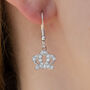 Sterling Silver Crystal Crown Earrings, thumbnail 3 of 5
