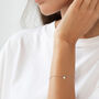 Fine Solid White Gold Sapphire Heart Bracelet, thumbnail 1 of 6
