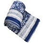 Indigo Blue And White Floral Indian Block Printed Cotton Bed Quilt, thumbnail 9 of 9