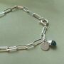 Tumbled Birthstone Paperclip Chain Bracelet, thumbnail 4 of 12