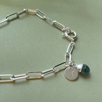 Tumbled Birthstone Paperclip Chain Bracelet, 4 of 12